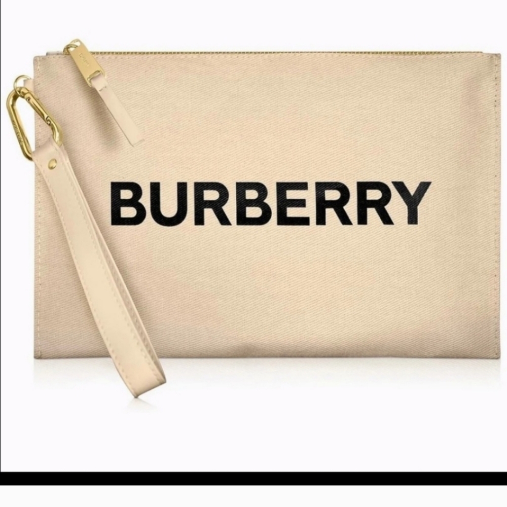Burberry Cream Wristlet Clutch